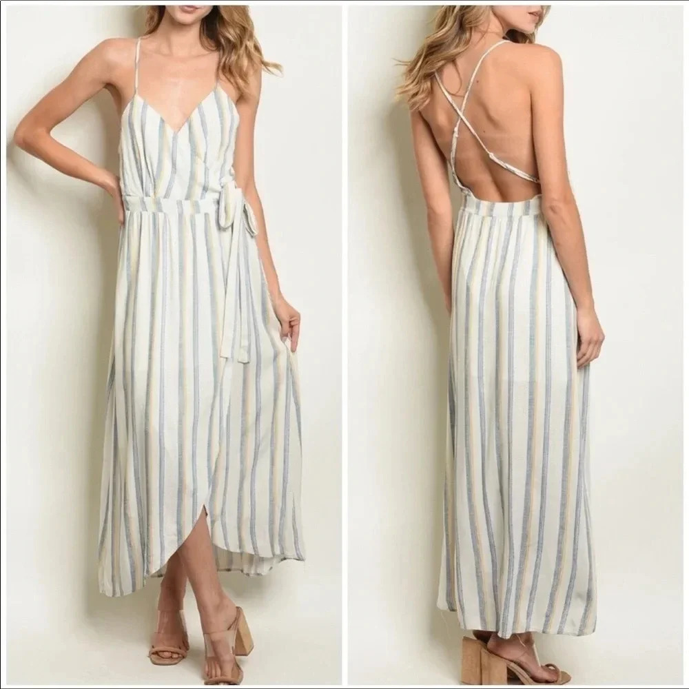 Francesca’s PINK Harper Heritage Wrap Dress Long